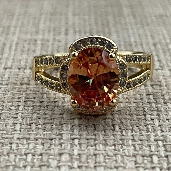 Jewelry - Women Rings Gold Plated Fashion Jewelry Rings Lab Created Stone Size 8